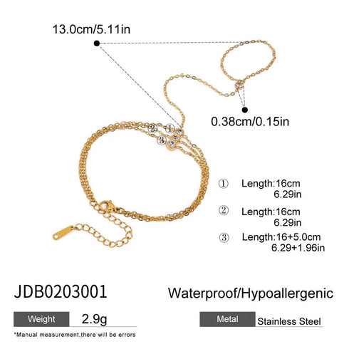 PVD Coated Real Gold Plated Geometric 316 Stainless Steel Classical Romantic Waterproof Non Tarnish Rings Bracelets