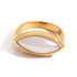 PVD Coated Real Gold Plated Geometric 304 Stainless Steel Casual Elegant Waterproof Non Tarnish Rings