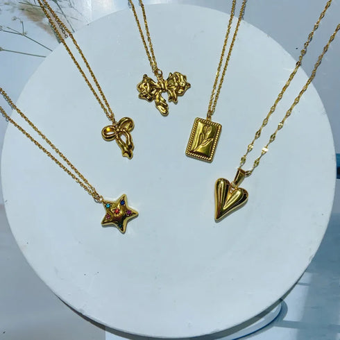 Jewelry Cute Basic Sweet Heart Butterfly 304 Stainless Steel