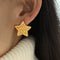 Pentagram 18k gold plated ear studs