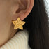 Pentagram 18k gold plated ear studs