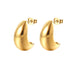 Semicircle plating stainless steel 18k gold plated ear studs