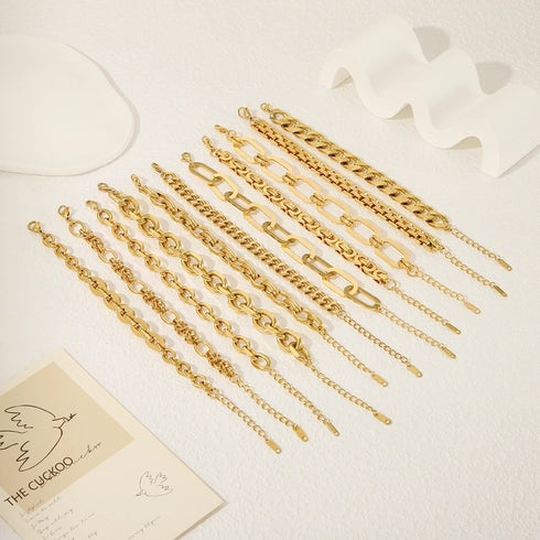 Hip-Hop Punk Classic Gold Plated Bracelets In Bulk