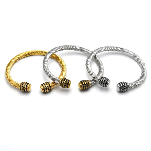 Twisted Cable Bracelet Cable Wire Bangles Stainless Steel