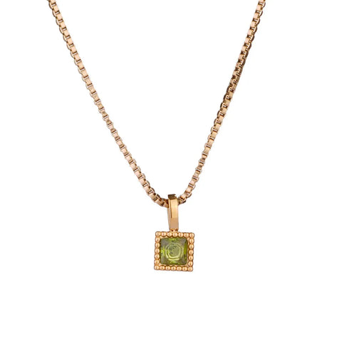 Square 304 Stainless Steel Zircon Pendant Necklace