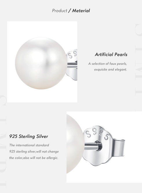 Freshwater pearl sterling silver ear studs