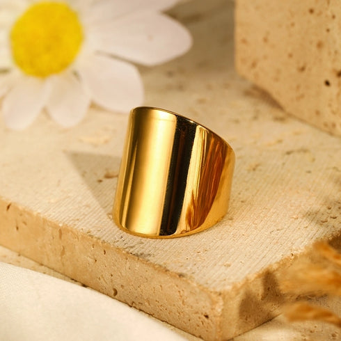 14K Gold Plated Simple Style Polishing Solid Color Open Rings