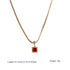 Square 304 Stainless Steel Zircon Pendant Necklace