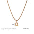 Square 304 Stainless Steel Zircon Pendant Necklace