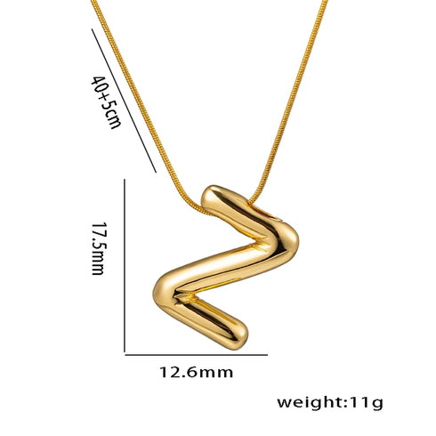 Initial stainless steel plating 18k gold plated necklace