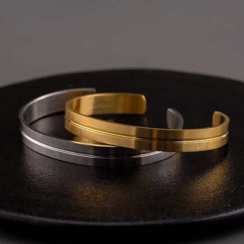 304 Stainless Steel 18K Gold Plated Basic Polishing Plating C Shape