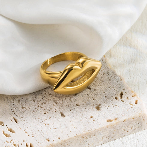 Stainless steel plating 18k gold plated rings