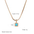 Square 304 Stainless Steel Zircon Pendant Necklace