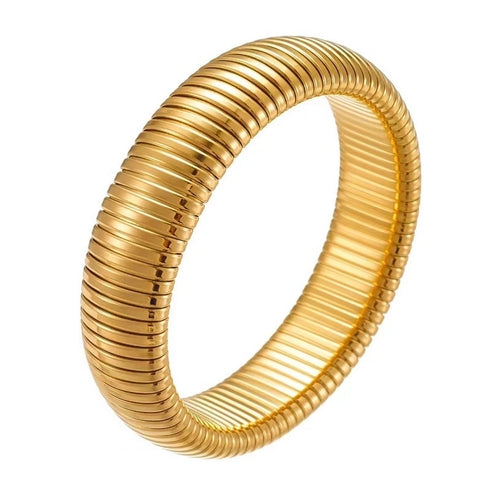 Solid color titanium steel plating gold plated bangle