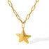 Vacuum Electroplating (In Furnace) Plated 18K Real Gold Starfish 304 Stainless Steel Artificial Pearl Resin Elegant Necklace