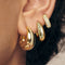 Luxury Zircon Earring Set Tiktok Ins Style Round Shape Gold Plated Copper Jewelry For Party And Daily Use