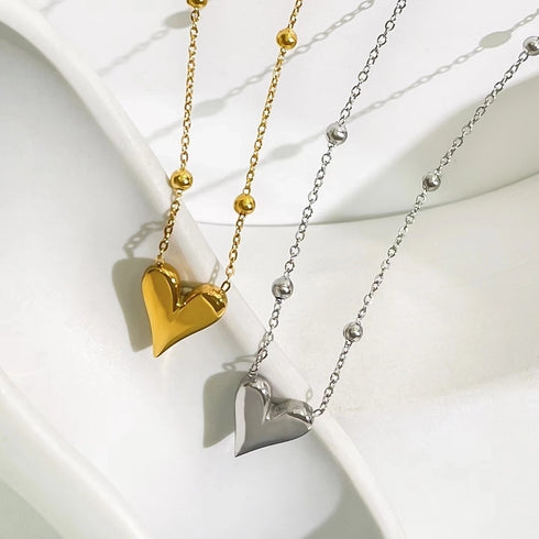 18K Gold Plated Sweet Heart Shape Pendant Necklace