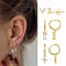 1 Set Classic Style Geometric Inlay Brass Zircon 18K Gold Plated Drop Earrings Ear Studs