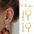 1 Set Classic Style Geometric Inlay Brass Zircon 18K Gold Plated Drop Earrings Ear Studs