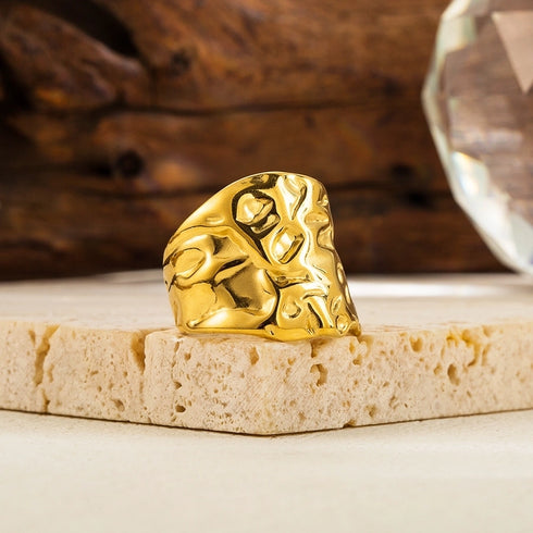 Geometric solid color stainless steel open rings