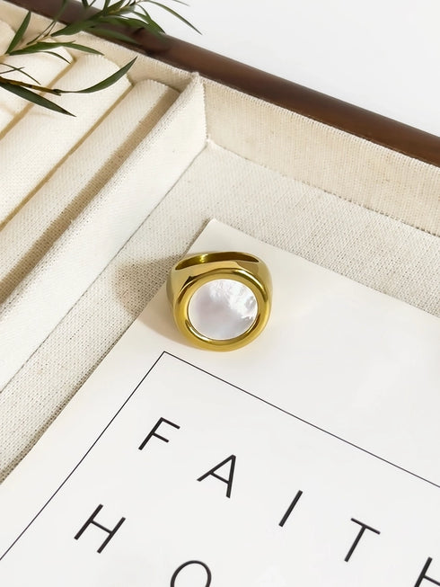 18K Gold Plated Shell Rings