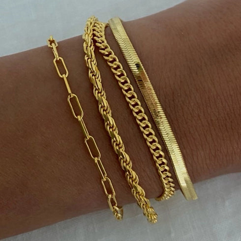 Stainless Steel 16K Gold Plated Bracelets