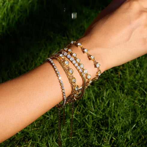 PVD Coated Real Gold Plated Round 304 Stainless Steel 316 Stainless Steel Classic Style Waterproof Non Tarnish 304 Stainless Steel Safety Clasp Closure Bracelets