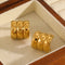 PVD Coated Real Gold Plated 18K Gold Geometric 304 Stainless Steel IG Style Waterproof Non Tarnish Ear Studs