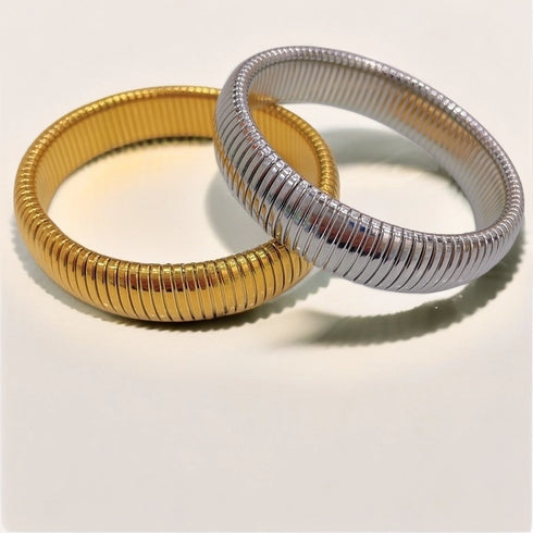 Solid color titanium steel plating gold plated bangle