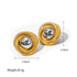 1 Pair IG Style Simple Style Round Plating 316 Stainless Steel 18K Gold Plated Ear Studs