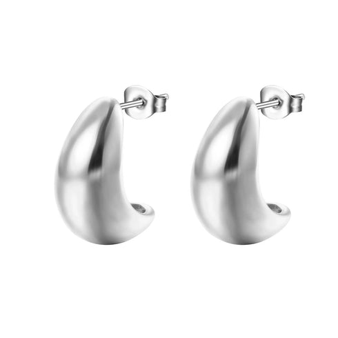 Semicircle plating stainless steel 18k gold plated ear studs