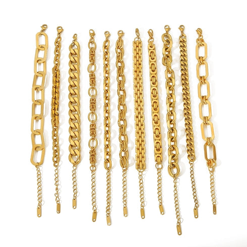 Hip-Hop Punk Classic Gold Plated Bracelets In Bulk