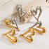 Sweet Commute Heart Shape Plating 304 Stainless Steel 18K Gold Plated Ear Studs