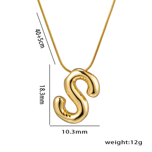 Initial stainless steel plating 18k gold plated necklace