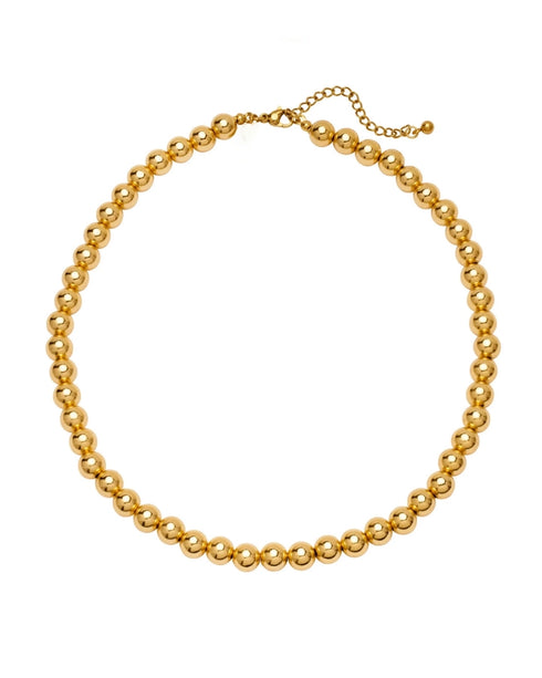 Solid color 18k gold plated beaded necklaces