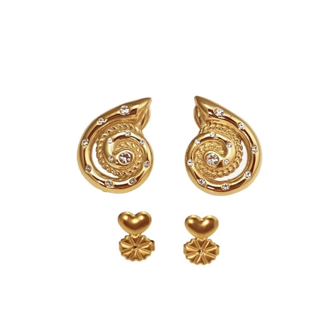 Shell design 18K Gold Plated Ear Studs