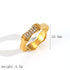 Elegant Stainless Steel Ring With Diamond And Zircon For Women Non-Fading Luxury Style Geometric Pattern Gold Plated Craft