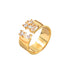 Elegant Versatile Fashionable Commute Zircon Embedded Open Ring Women's Personality Light Luxury High-End Simple Hand Jewelry