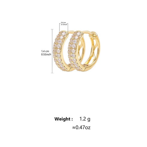 Fashionable Bubble Leaf Zircon Ear Cuff Ultra Shiny Stylish Earring Women's Geometric Pattern Stainless Steel Hoop Earrings