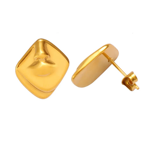PVD Coated 18K Gold Real Gold Plated Geometric 304 Stainless Steel 316 Stainless Steel Simple Style Commute Waterproof Non Tarnish Ear Studs