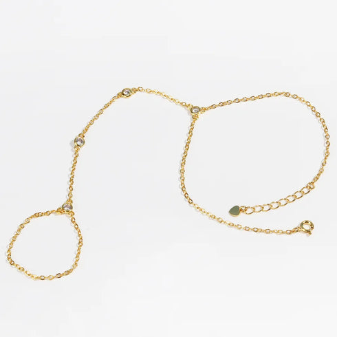 Wholesale Jewelry Cute Sweet Simple Style Splicing Copper Zircon 18K Gold Plated White Gold Plated Bracelets