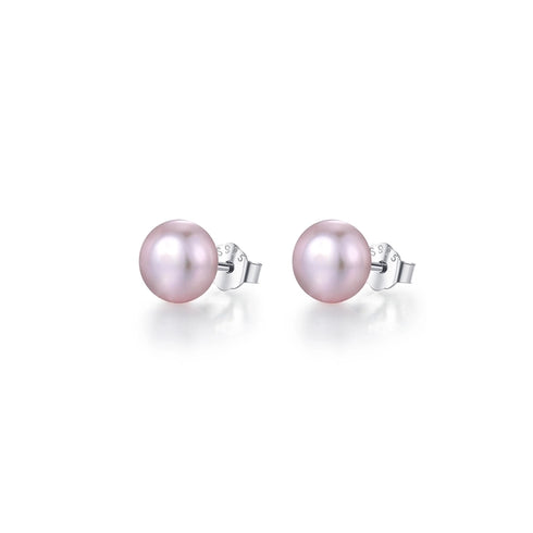 Freshwater pearl sterling silver ear studs