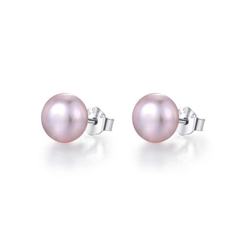 Freshwater pearl sterling silver ear studs