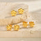 Sweet Miniature Stainless Steel Flower Earrings For Girls 18K Gold Plated Geometric Pattern Vacuum Electroplating Casual Style