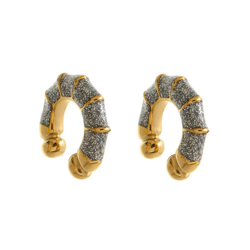 Fashionable Retro Large Hoop Earrings Gold Plated Stainless Steel Jewelry Color Retention Elegant Cute Modern Style Women's Earrings