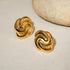 Spiral Plating 304 Stainless Steel 18K Gold Plated Ear Studs