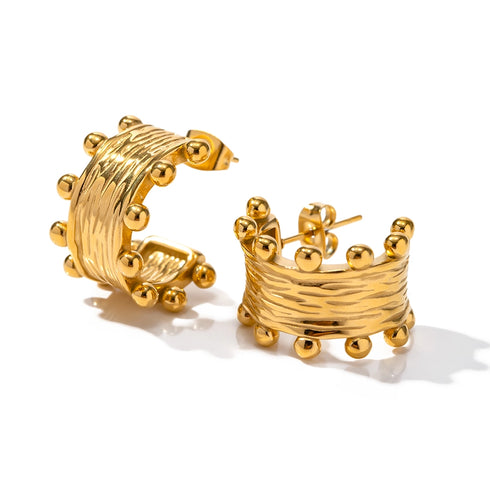 Plating stainless steel 18k gold plated earrings