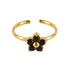 Inlay Square Heart Shape Flower Zircon Open Ring