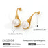 Vintage C-shaped Pearl Earrings Elegant Temperament Water Drop Shape Light Luxury 18K Gold Plated Earrings