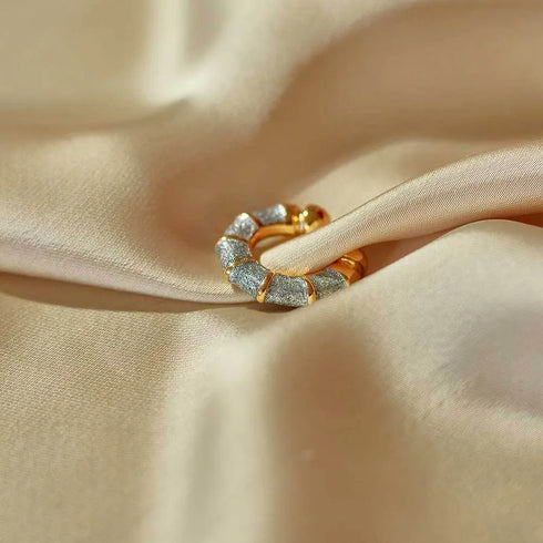 Fashionable Retro Large Hoop Earrings Gold Plated Stainless Steel Jewelry Color Retention Elegant Cute Modern Style Women's Earrings